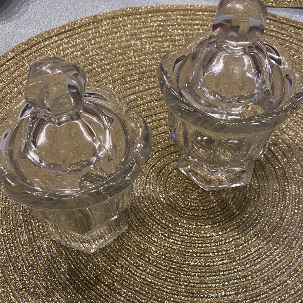 Set of 2 Elegant Clear Glass for souses